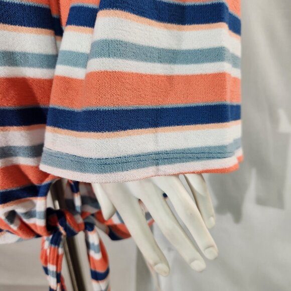 Ruby Rd Women's Multicolor 3/4 Bell Sleeve Striped Knit Top Blouse Size 2X (12) - Picture 6 of 11